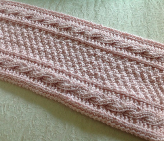 Scarf Knitting Pattern - Reversible Cables and Box Stitches
