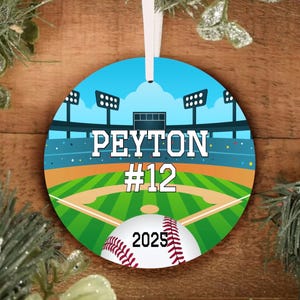 Personalized BASEBALL Kids Ornament - Baseball Christmas Ornament - Personalized Christmas Ornament - Sports Ornament