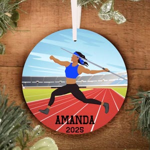 Personalized Girls Track and Field Javelin Christmas Ornament, Personalized Ornament, Ornament, Track Ornament, High School College