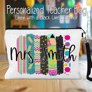 Teacher Cosmetic Bag, Personalized Teacher Bag, Teacher Survival Gift, School Gift, Teacher Appreciation Gift, Favorite Teacher Gift