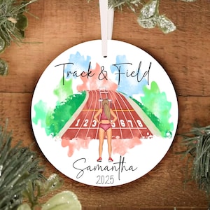 Personalized Girls Track and Field Hurdles Christmas Ornament, Personalized Ornament, Ornament, Track Ornament, High School College
