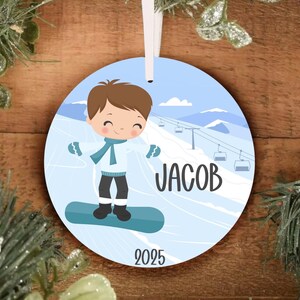 Boys Snowboarding Ornament, Personalized Boys Snowboarding Ornament, Boys Snowboarding Gift, Boys Sports Ornament