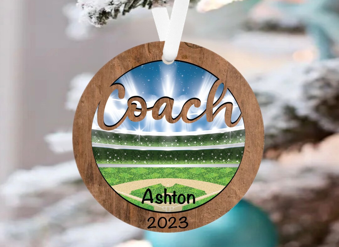 Coach Rustic Coach BASEBALL Softball Ornament Baseball Ornament