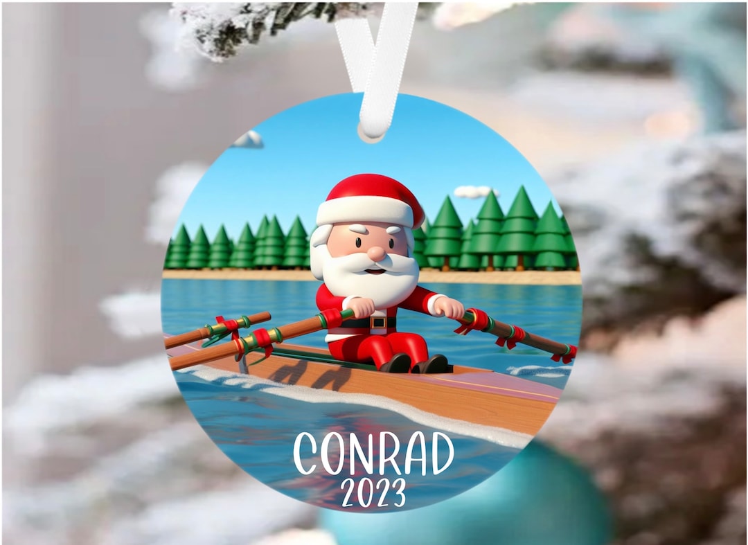 Personalized Santa Crew Rowing Christmas Ornament Rowing Etsy