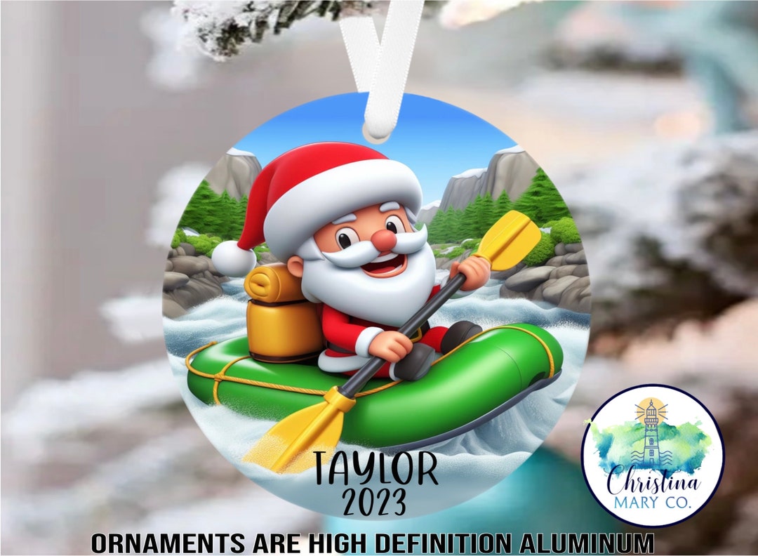 White Water Rafting Christmas Ornament 