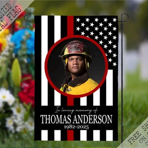 Fire Fighter Memorial Garden Flag, Fireman Memorial Flag, Police Rememberance Flag, Fallen Officer Flag, Funeral Flag, Funeral Gift