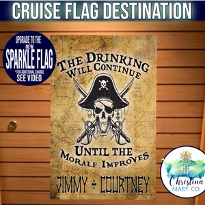 Cruise Magnet Pirate Drinking Continues Cruise Door Flag, Cruise Door Decoration, Cruise Door Sign, Cruise Door Flag, Cruise Door Banner