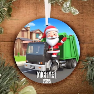Personalized Trash Garbage Truck Ornament, Personalized Co-Worker Ornament, Co-Worker Christmas Gift, Personalized Christmas Boss Gift