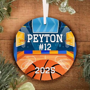 Personalized BASKETBALL Kids Ornament - Basketball Christmas Ornament - Personalized Christmas Ornament - Sports Ornament