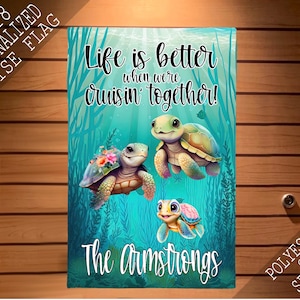 Turtle Family Cruise Door Sign, Cruise Door Magnet, Cruise Door Decoration, Cruise Door Sign, Cruise Door Flag, Cruise Door Banner Magnetic