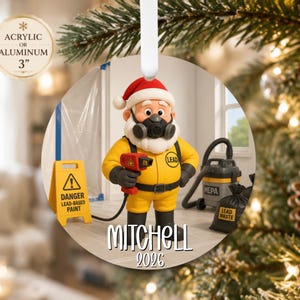 Lead Paint Remover Christmas Ornament Santa – Holiday Abatement Worker Ornament Gift