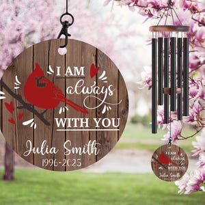 Remembrance Cardinal Memorial Wind Chime, Bereavement Gift, Remembrance Chime, Sympathy Gift, In Tribute,In Loving Memory of Wind Chime