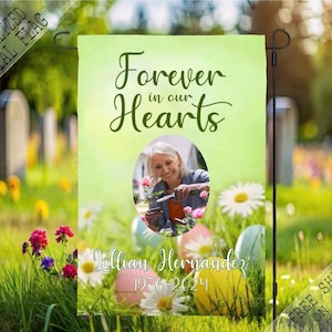 Easter Memorial Garden Flag, Spring Cemetery Flag, Sympathy Flag, Remembrance Flag, Outdoor Flag, Funeral Flag, Funeral Gift, Picture
