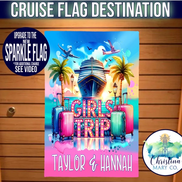 Cruise Sign Magnet Girls Trip Cruise Trip Banner Flag, Friends Cruise Door Decoration, Cruise Cabin Door Sign, Magnetic Cruise Door Flag