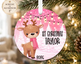 First Christmas Personalized Ornament, Personalized Ornament, Baby's First Christmas, Personalized Christmas Baby Gift, Baby Reindeer