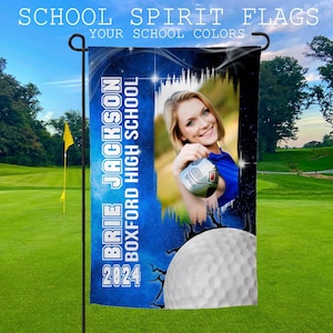 Senior Golf Garden Flag, Varsity Golf Parent Gift, Sports Senior Yard Flag, Personalized Senior Sign, Senior Photo Yard Banner