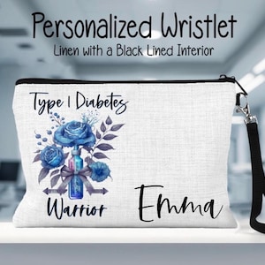 Diabetes Insulin Cosmetic Bag, Type 1 Diabetes Gift, Personalized Diabetes Warrior Cosmetic Bag, InsulIn Bag, Type 1 Gift, Diabetic Storage