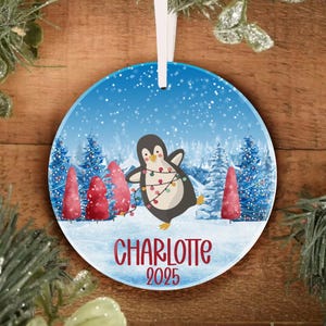 Penguin Christmas Ornament, Personalized Ornament, Personalized Gift, Penguin Personalized Ornament