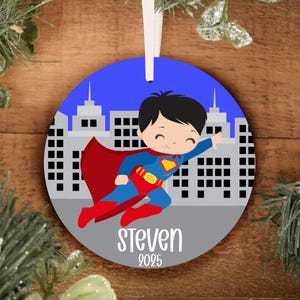 Boys  Super Hero Ornament, Personalized Super Hero Ornament, Boys Super Hero Gift, Pick Your Super Hero Ornament, Comic Ornament, Cartoon