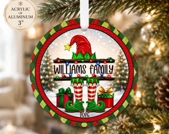 Elf Name Ornament, Personalized Elf Ornament, Personalized Christmas Ornament, Personalized Gift, Family Christmas Ornament, Elf Christmas