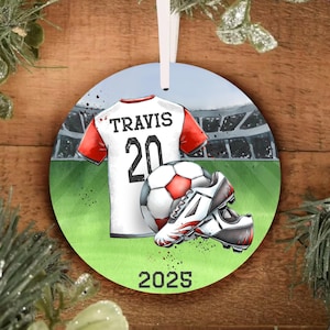 Personalized SOCCER Jersey Watercolor Ornament - SOCCER Christmas Ornament - Personalized Christmas Ornament - Sports Ornament