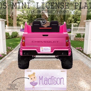 Dance Girl Mini License Plate, Kids License Plate, Custom License Plate, Personalized Car Toy, Bike Accessory, Power Car Plate
