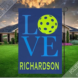Love Pickleball Flag, Pickleball Personalized Flag, Garden Flag, Garden Decor, Garden and House Banner, Home Gifts, Yard Flag, Pickleball