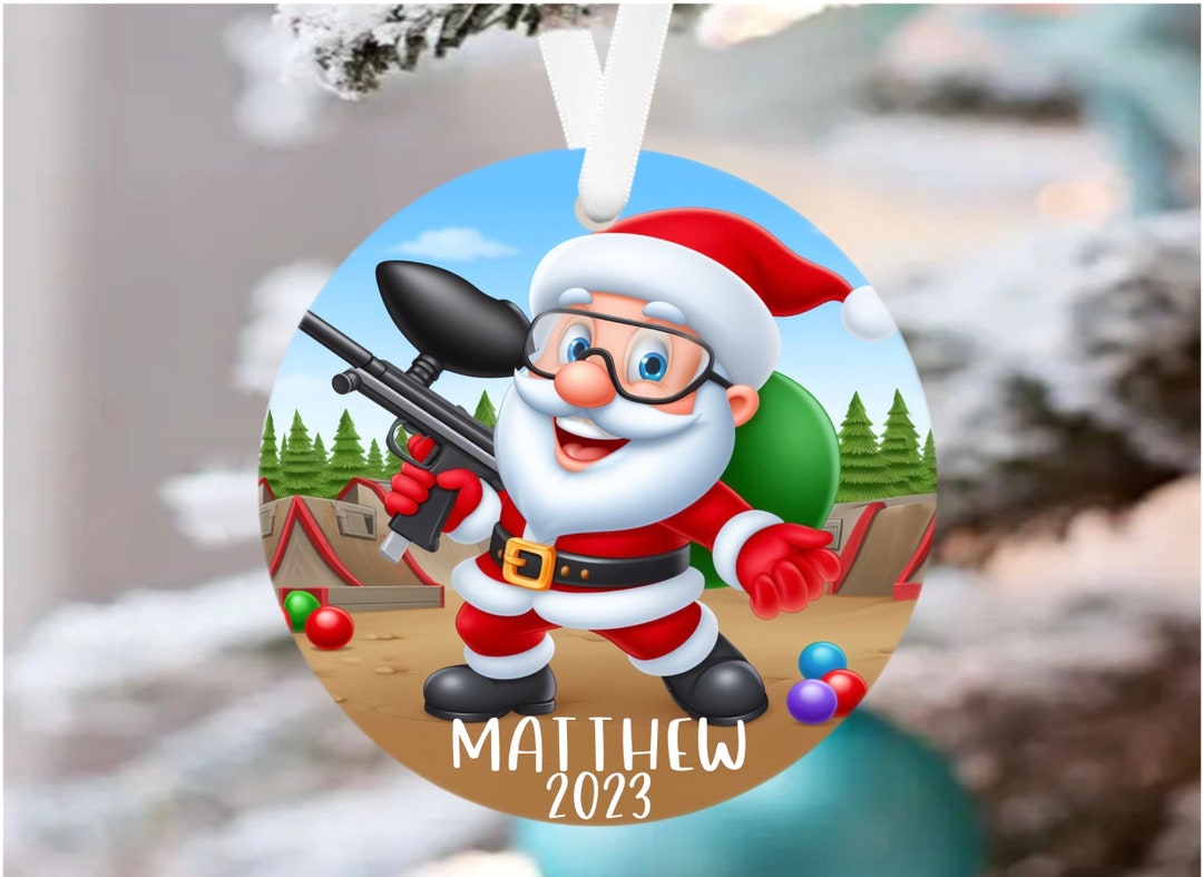 Personalized Santa Paintball Christmas Ornament Paintball Christmas