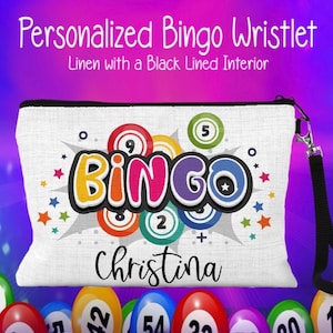 Lucky Bingo Gambling Bag, Gift for Her, Bingo Bag, Personalized Trip Bag, Girls Accessory Bag, Cosmetic Bag, Personalized Gift, Bingo Gift