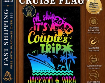 Cruise Magnet, Couples Cruise Banner Flag, Cruise Door Decoration, Cruise Cabin Door Sign, Magnetic Cruise Door Flag, Cruise Door Banner