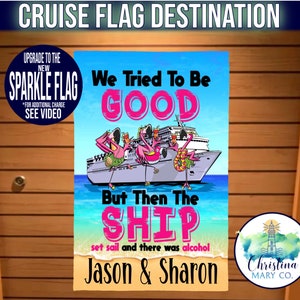 Cruise Sign Magnet Flamingos Door Banner Flag, Cruise Door Decoration, Cruise Cabin Door Sign, Magnetic Cruise Door Flag, Cruise Banner