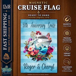 Imán para puerta de crucero, Letrero para puerta de crucero con motivo de aniversario para parejas, Decoración para puerta de crucero, Letrero para puerta de crucero, Bandera para puerta de crucero, Pancarta para puerta de crucero