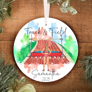Personalized Girls Track and Field High Jump Christmas Ornament, Personalized Ornament, Ornament, Track Ornament, High School College