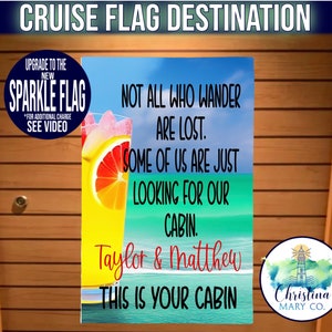 Cruise Sign Magnet Flag Not All Who Wander Are Lost, Magnetic Cruise Door Decoration, Cruise Door Sign, Cruise Door Flag, Cruise Door Banner