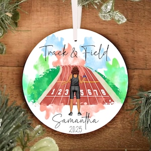 Personalized Girls Track and Field Shot Put Christmas Ornament, Personalized Ornament, Ornament, Track Ornament, High School College