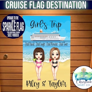Magnetic Girls Trip Cruise Designs Your Character Door Flag, Cruise Door Decoration, Cruise Door Sign,Cruise Door Flag, Cruise Door Banner