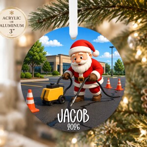 Crack Sealing Ornament – Asphalt Road Repair Worker Christmas Gift