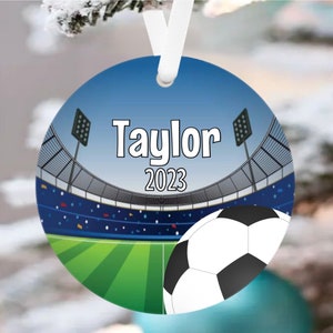 Personalized SOCCER Kids Ornament - Soccer Christmas Ornament - Personalized Christmas Ornament - Sports Ornament