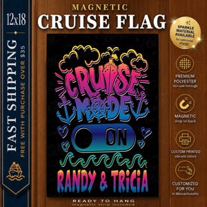 Cruise Door Magnet, Cruise Mode Banner Flag, Cruise Door Decoration, Cruise Cabin Door Sign, Magnetic Cruise Door Flag, Cruise Door Banner