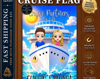 Cruise Partners Magnet, Personalized Couple Cruise Sign, Magnetic Cruise Door Decoration, Anniversary Cruise Banner, Cruise Gift Essentials