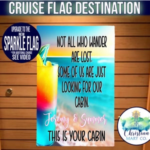 Cruise Magnet Not All Who Wander Are Lost Cabin Cruise Door Decoration, Cruise Door Sign, Cruise Door Flag, Cruise Door Banner