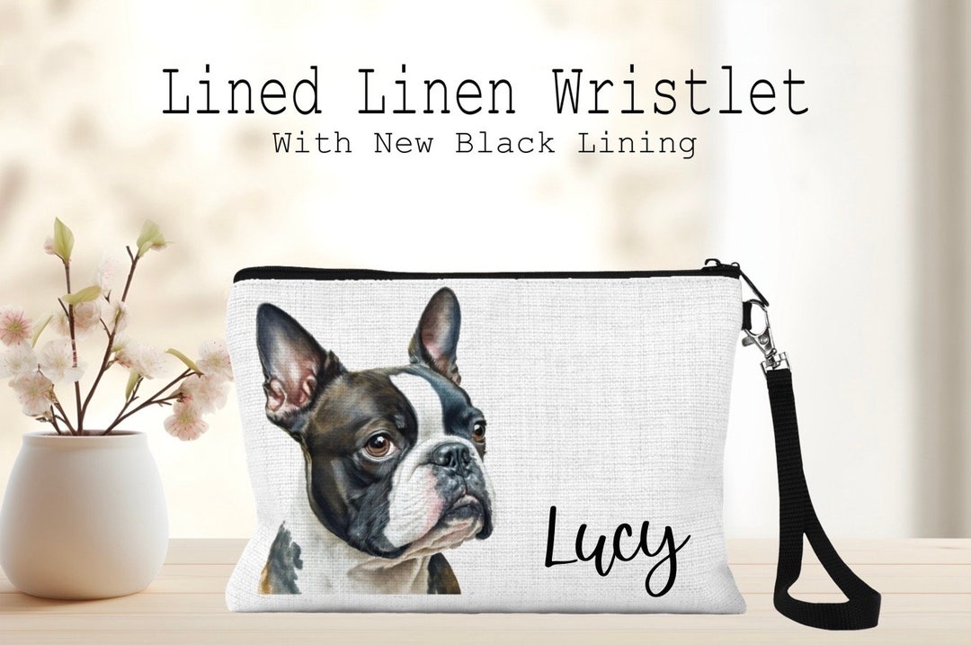 Boston Terrier Dog Tool Bag, Tool Bags for Men, Electrician Tool Bag, Mechanic Tool Bag, Tool Bag for Women, Wide Mouth Tool Bag, Tool Organizer, for WIRESTER Set 2 of Canvas Cosmetic Bag, Makeup Bag, Cosmetic Pouch