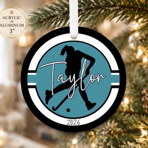 Personalized Girls Field Hockey Ornament - Field Hockey Christmas Ornament - Personalized Christmas Ornament - Sports Ornament