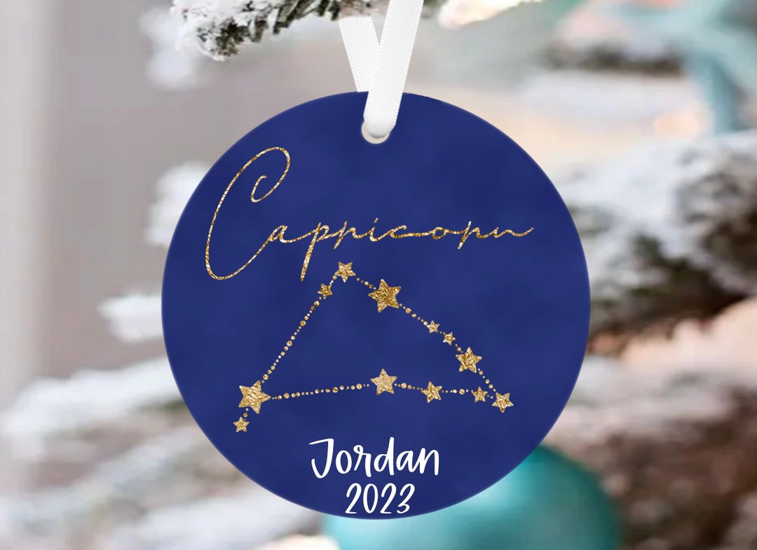 Capricorn Astrology Ornament, Astrology Christmas Ornaments, Space