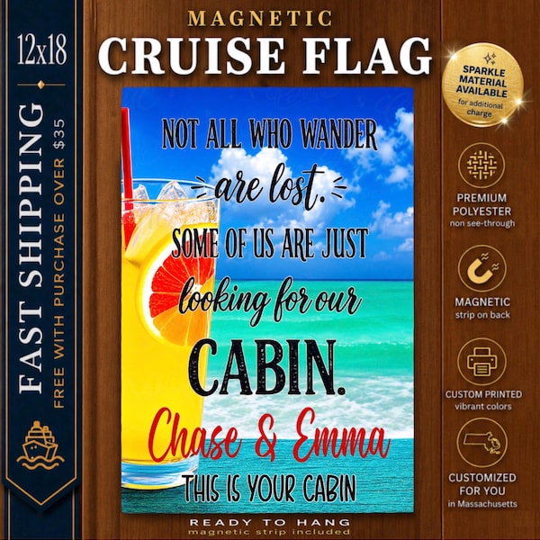 Cruise Door Sign Magnet, Not All Who Wander, Magnetic Cruise Door Decoration, Cruise Door Sign, Cruise Door Flag, Cruise Door Banner