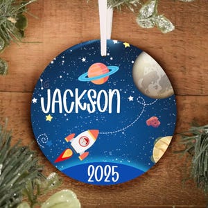 SPACE Ornament, Space Christmas Ornaments, Space Christmas Ornament, Personalized Kids Ornament, Personalized Planet Ornament