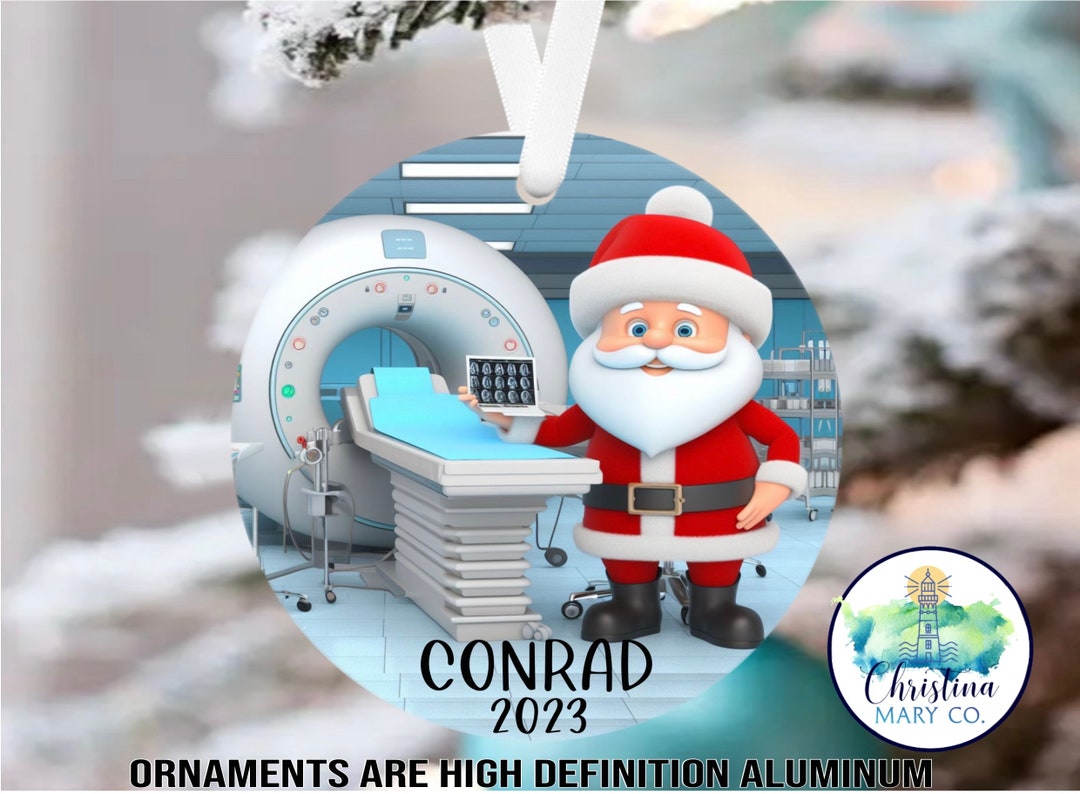 Personalized Santa MRI Technician Christmas Ornament, Coworker