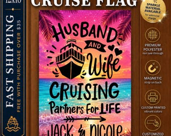 Cruise Magnet, Husband & Wife Couples Cruise Door Flag, Cruise Door Decoration, Cruise Door Sign, Cruise Door Flag, Cruise Cabin Door Decor