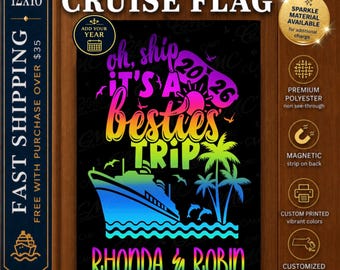 Cruise Magnet, Besties Cruise Ship Door Sign, Cruise Door Decoration, Magnetic Cruise Door Sign, Cruise Door Flag, Cruise Door Banner Decor
