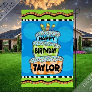 Boys Birthday Flag, Welcome Personalized Flag, Garden Flag, Garden Decor, Family Welcome Flag, Family Flag, Boys Happy Birthday Sign